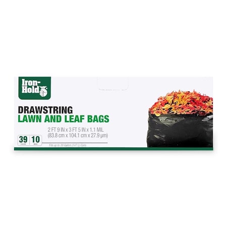 Iron-Hold Iron-Hold 39 gal Lawn & Leaf Bags Drawstring 10 pk 618730